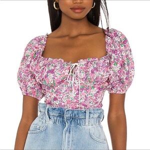 For love and lemons floral crop top